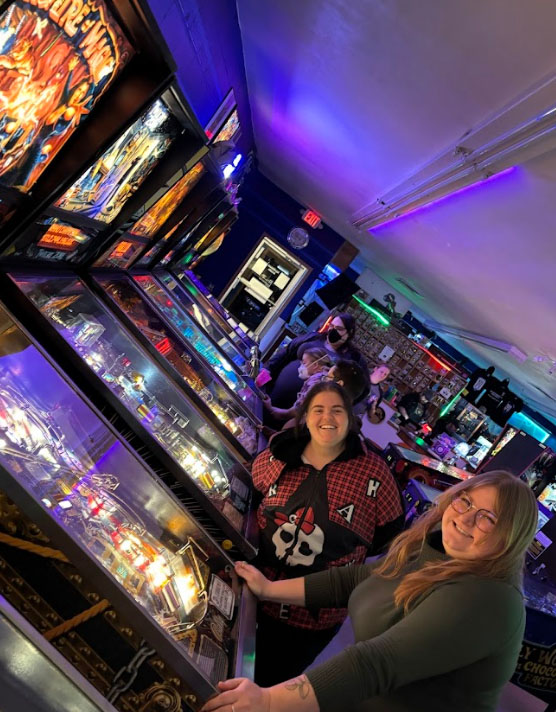 Belles and Chimes members having fun at NerdHaven Arcade