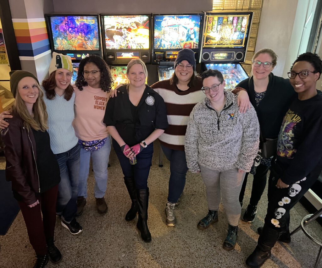 Belles and Chimes members at Aftershock Arcade