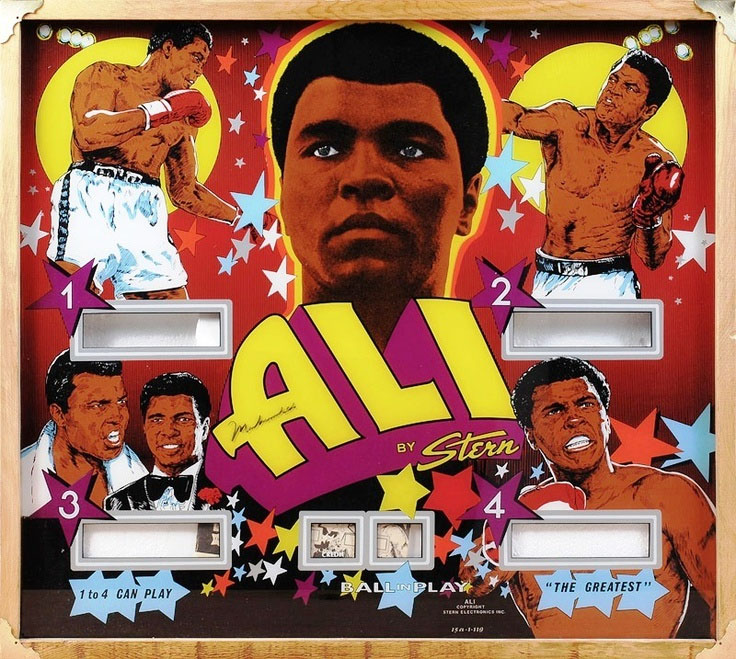 Muhammad Ali pinball backglass